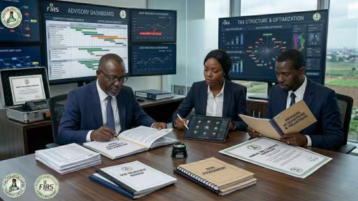 Corporate Finance, Audit & Tax Advisory experts in their office working.