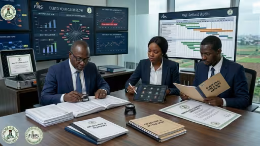 Tax managers cross checking figures at their office