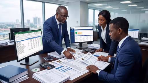 A tax auditor with his team